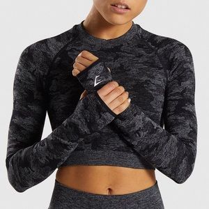 gymshark camo crop top